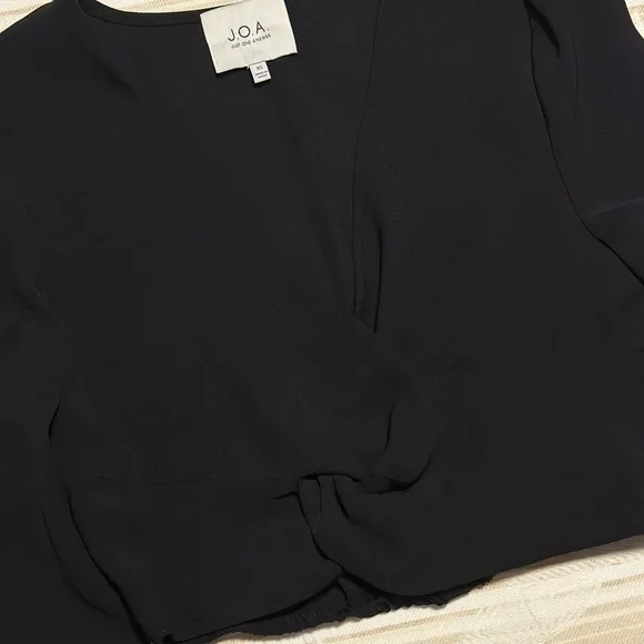 J.O.A. Twist Front Cropped Bell Long Sleeve - Picture 2 of 7